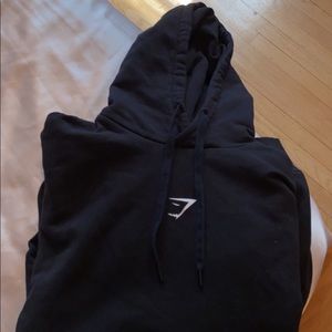 Black gymshark cropped hoodie